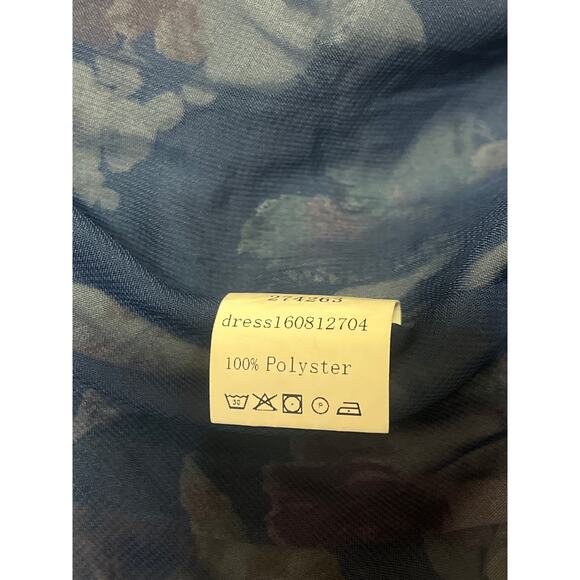 Women's Multicolor Floral Short Flutter Sleeve V Neck Maxi Wrap Dress One Size - Picture 4 of 4